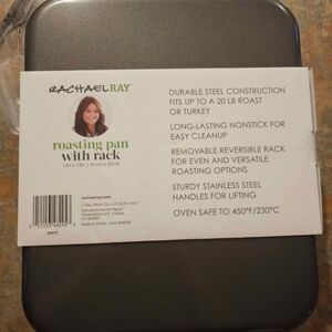 Rachael Ray Gray Roasting Pan with Rack